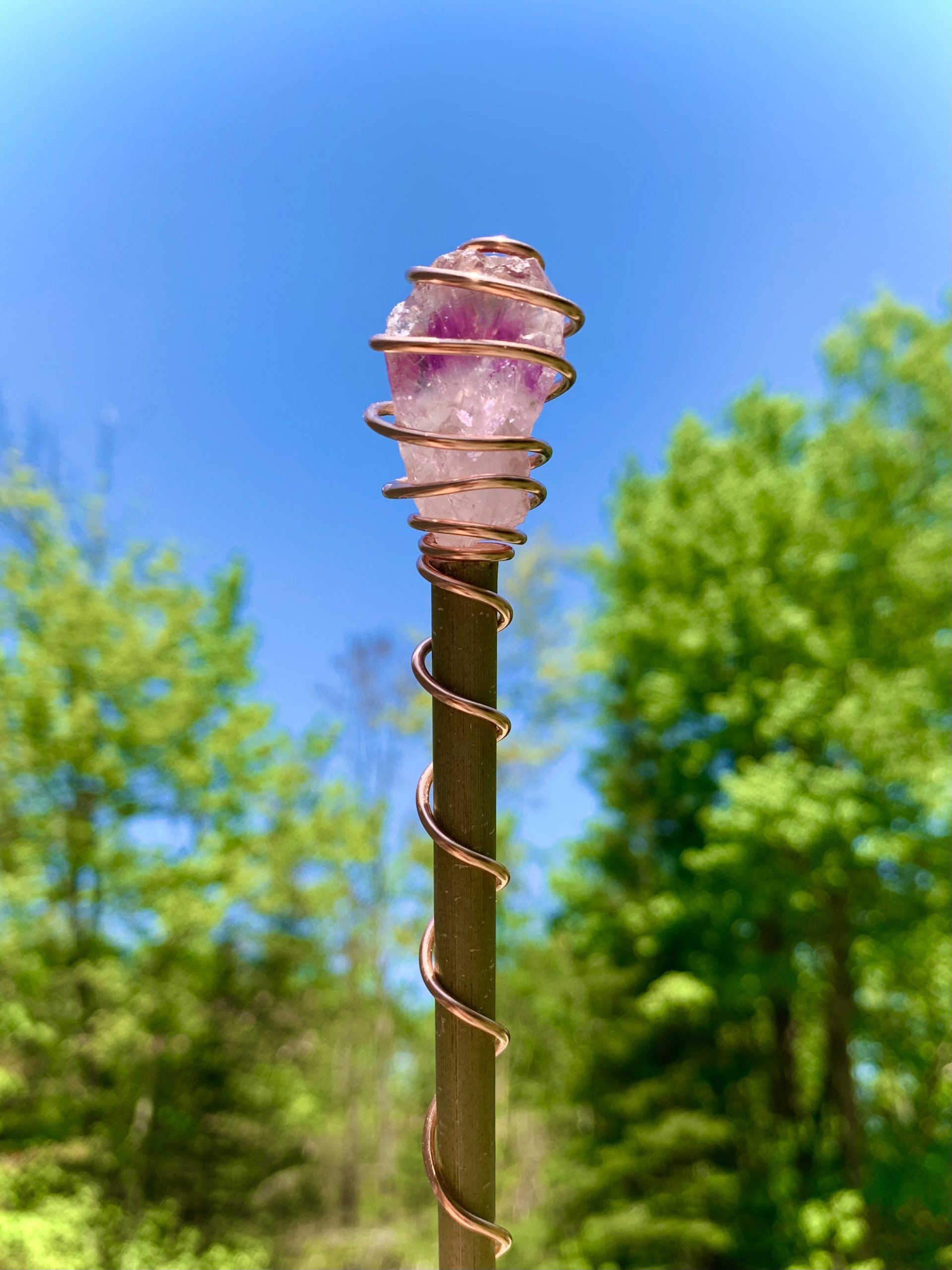 Amethyst, Copper, and Bamboo Wand #1