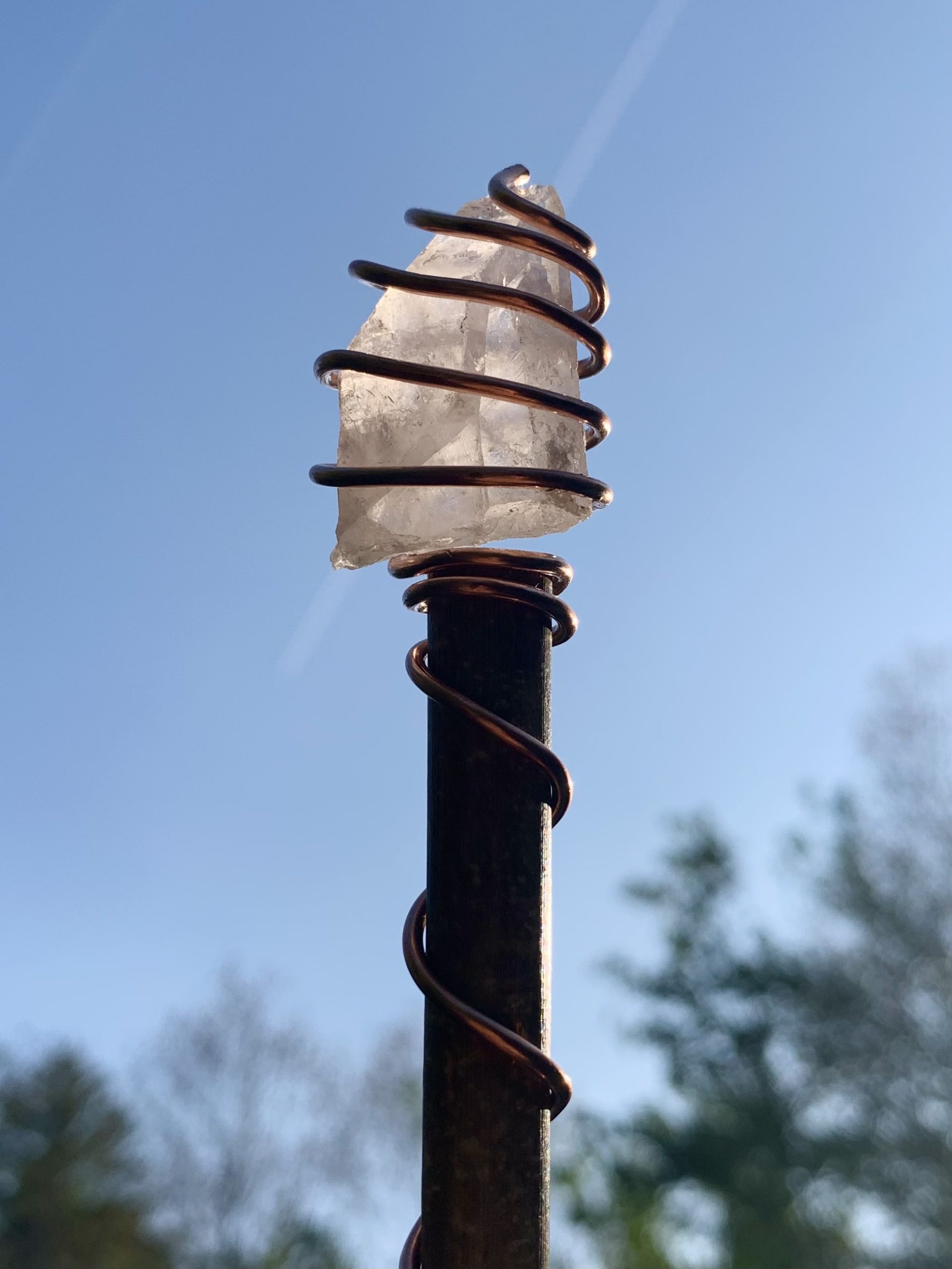 Clear Quartz, Copper, and Bamboo Wand #3