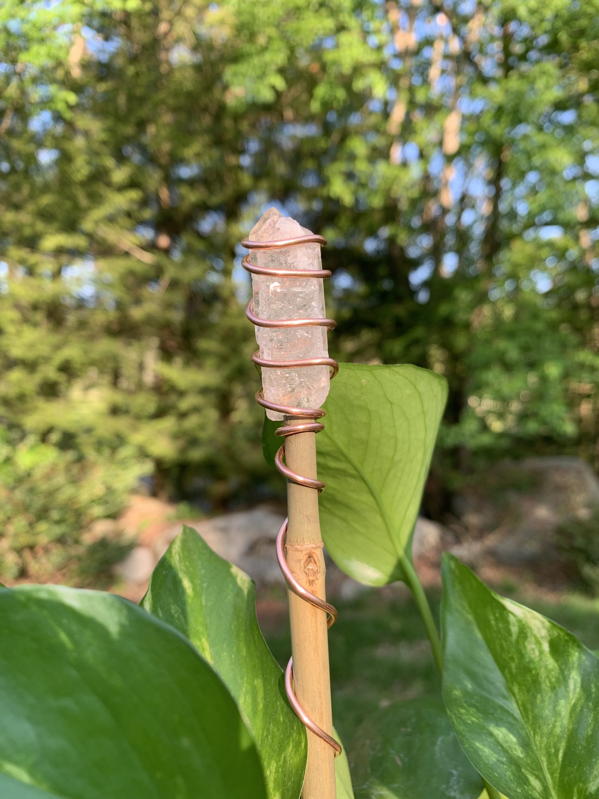 Clear Quartz, Copper, and Bamboo Wand #4