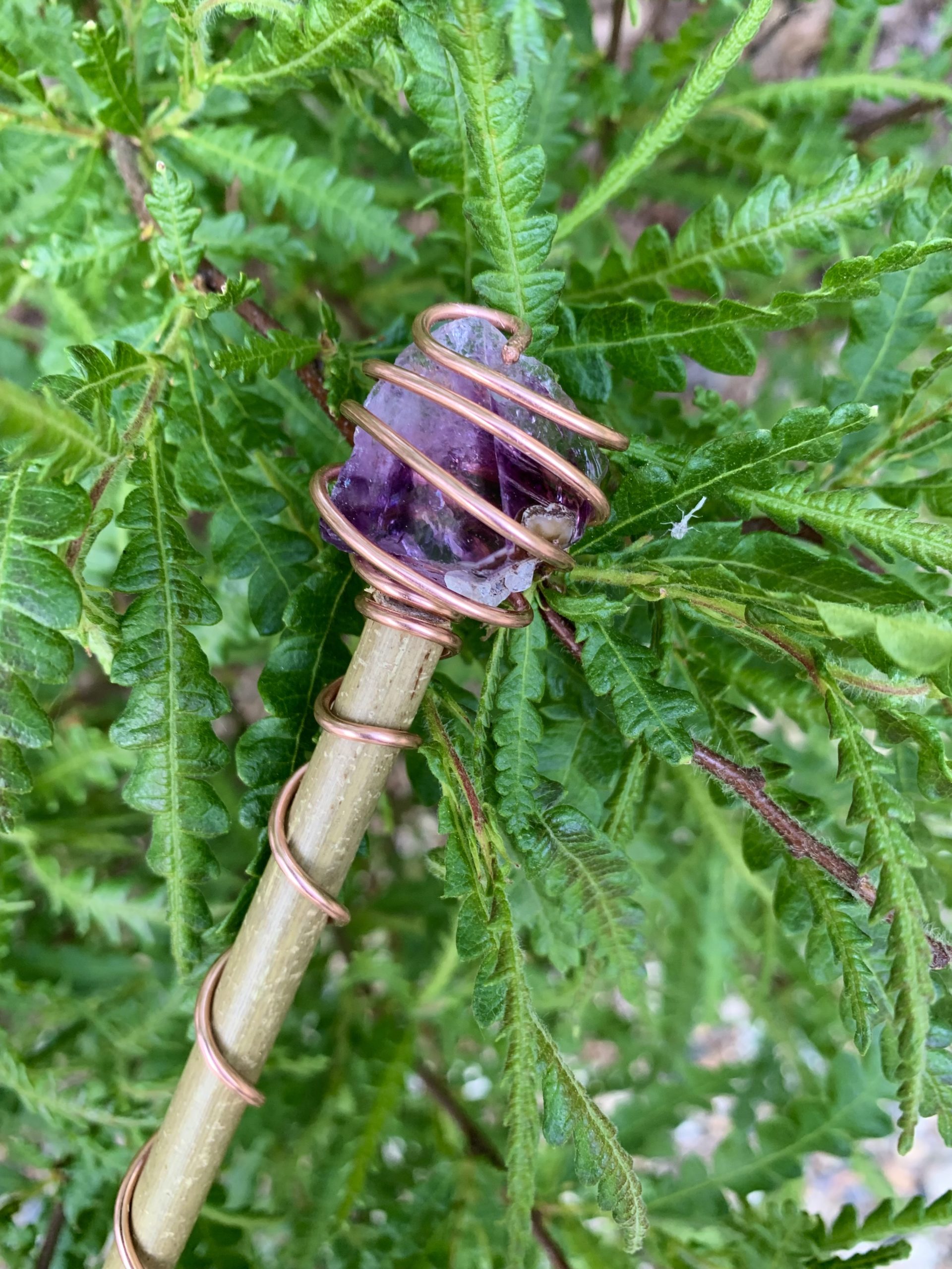 Amethyst, Copper, and Bamboo Wand #2