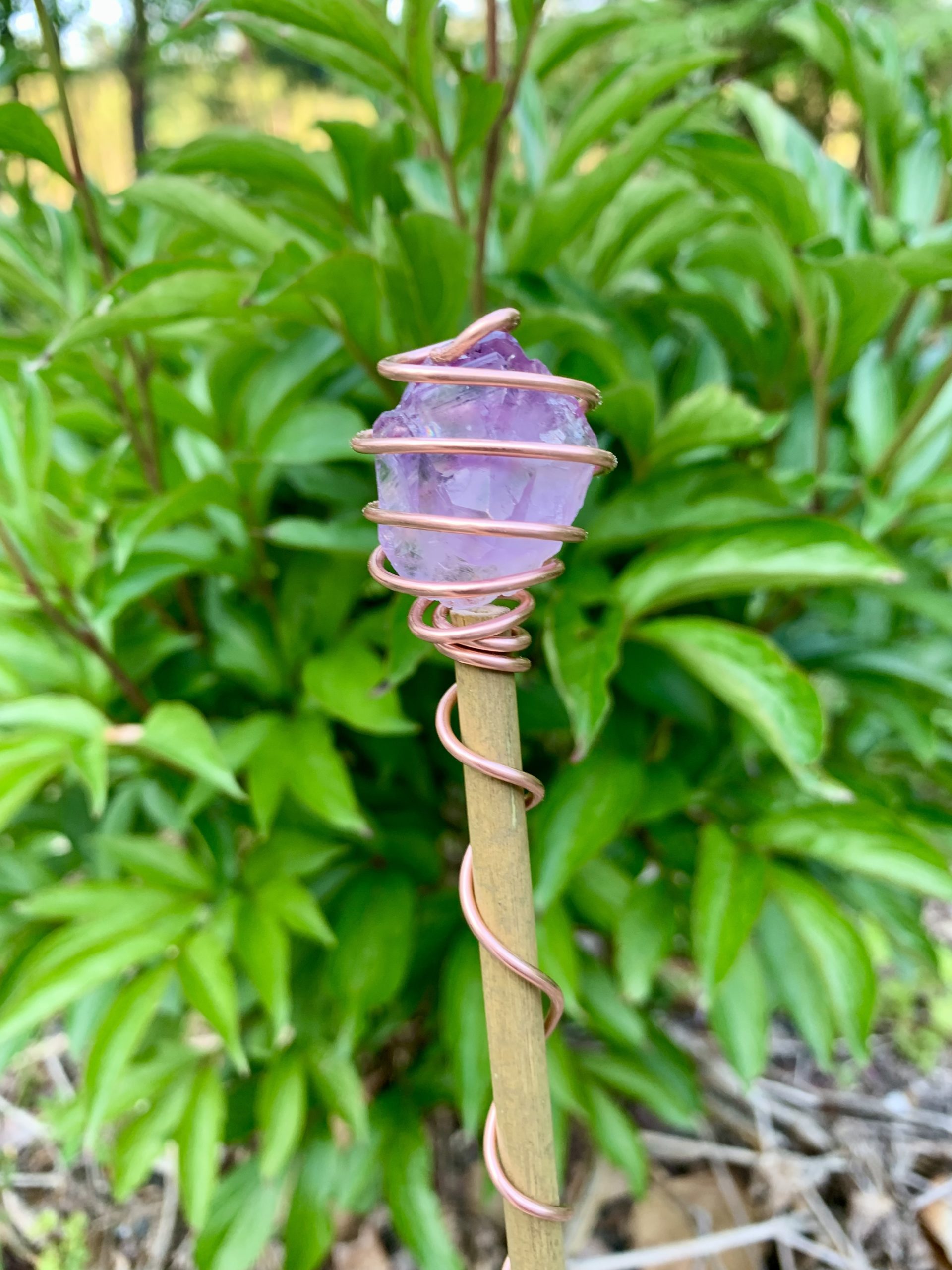 Amethyst, Copper, and Bamboo Wand #3