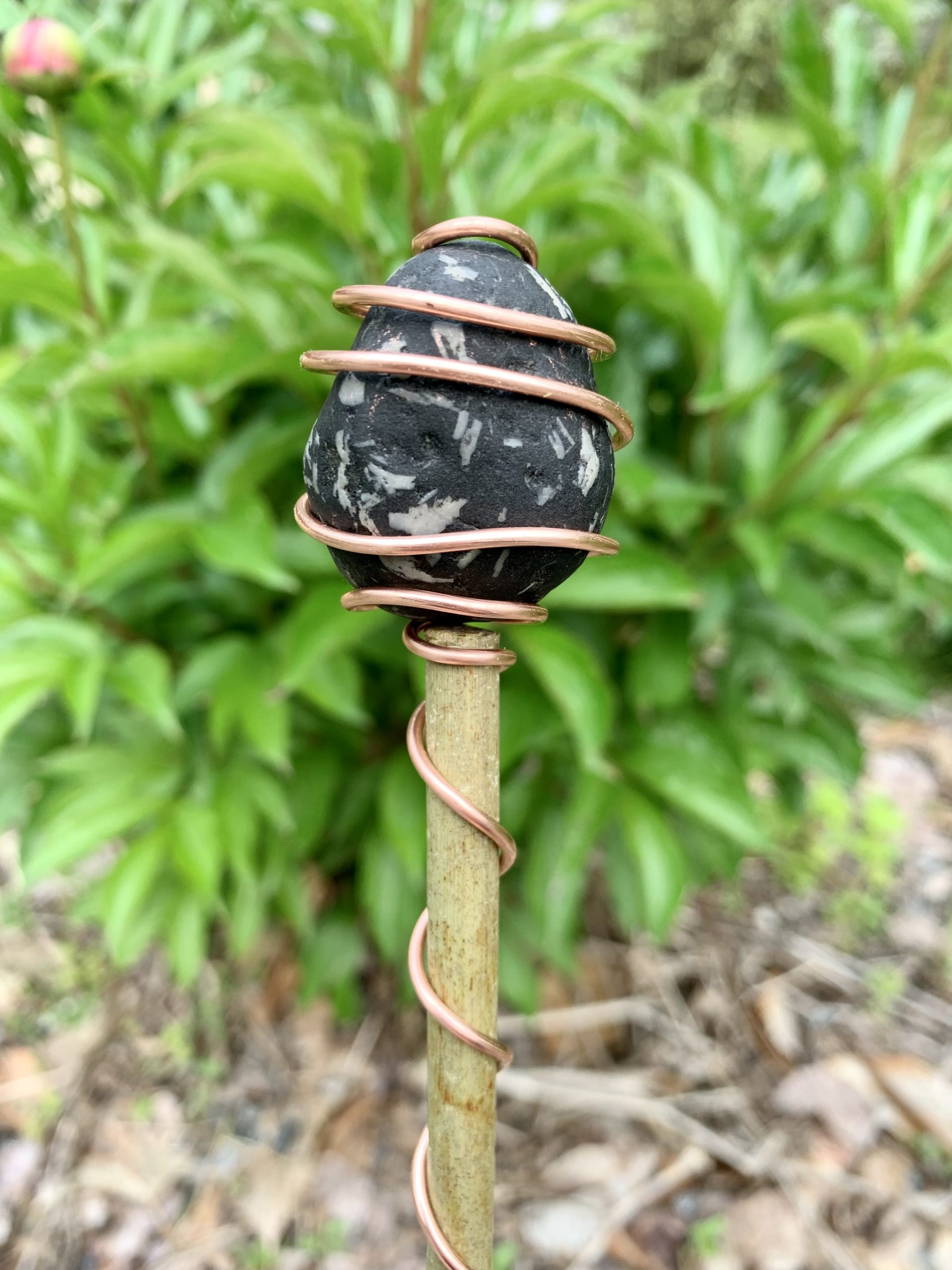 Ocean Stone, Copper, and Bamboo Wand #4