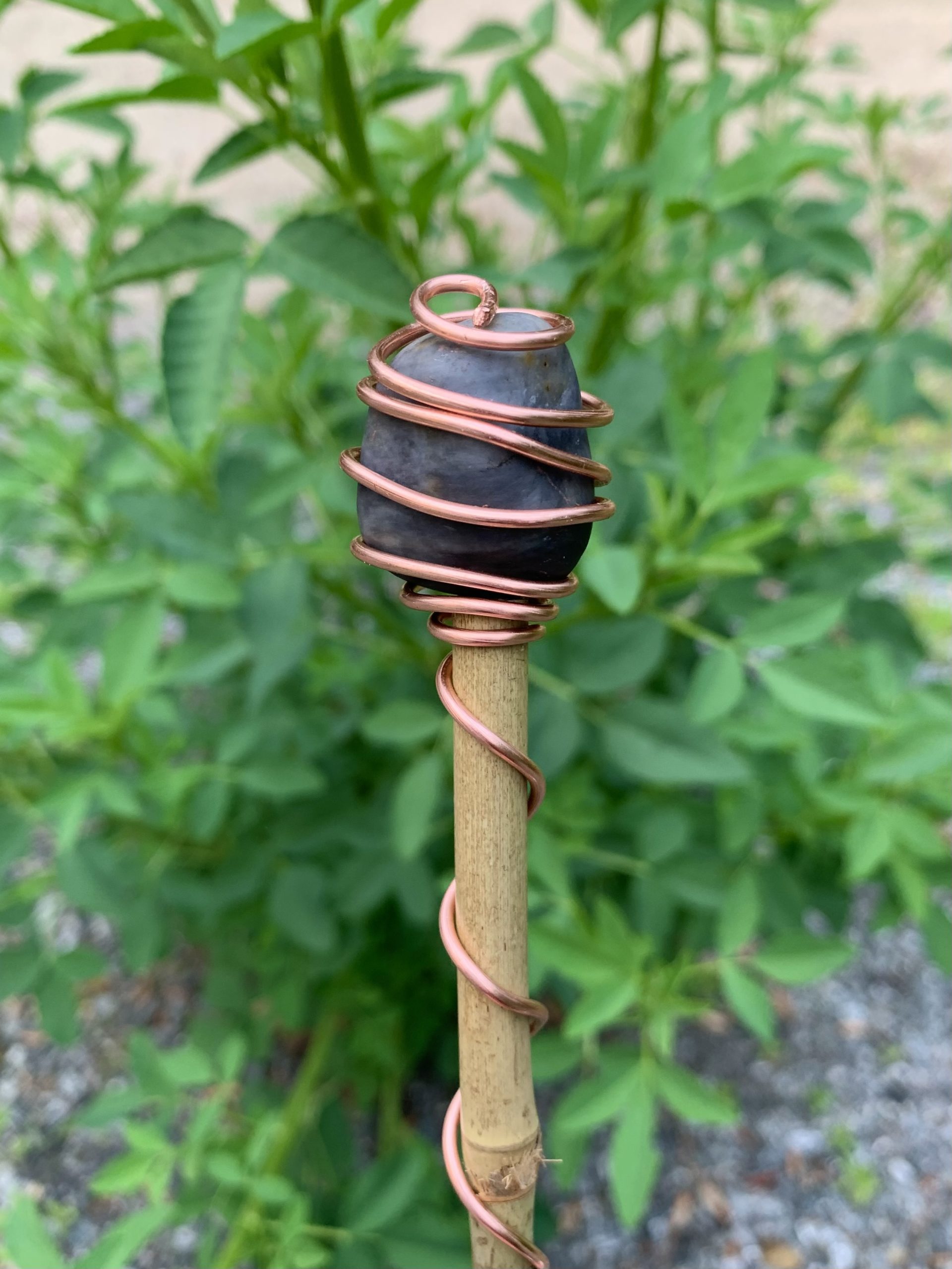 Ocean Stone, Copper, and Bamboo Wand #9