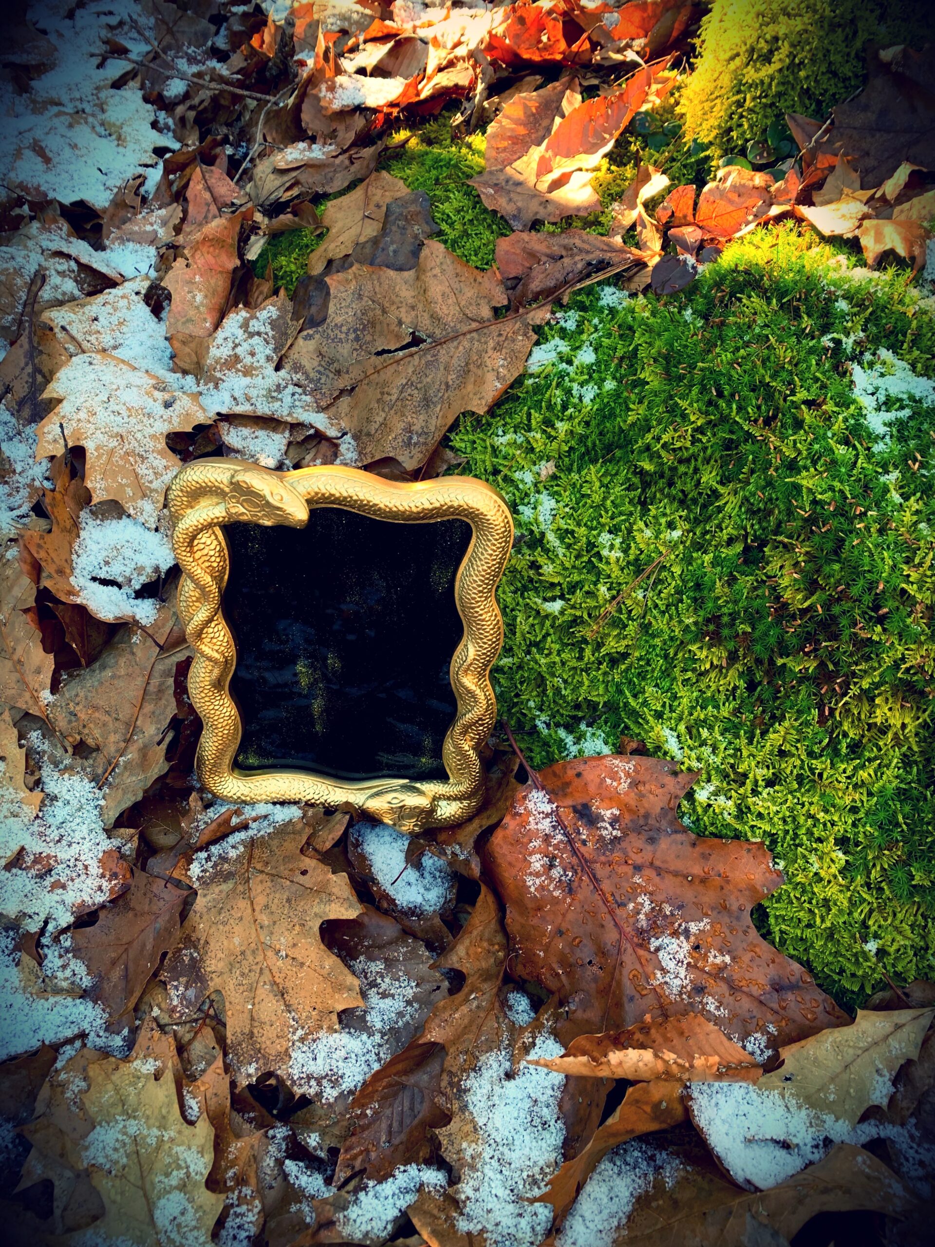 Gold Snake Scrying Mirror