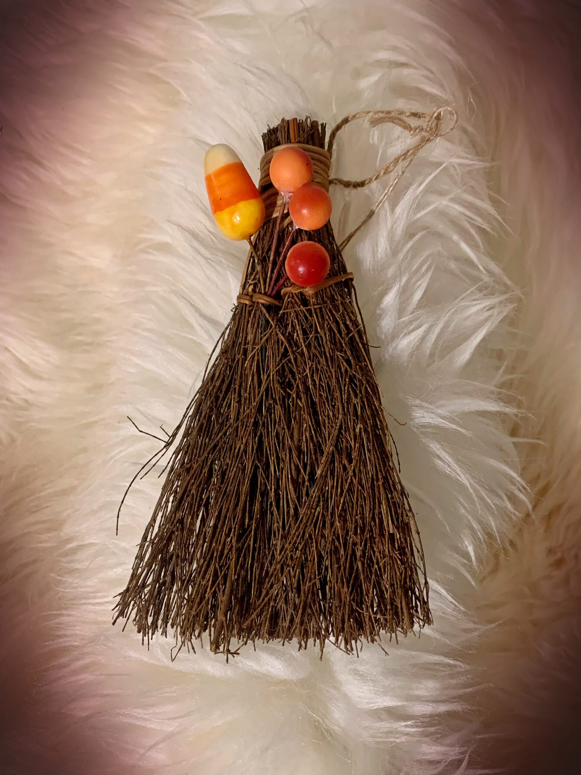 Candy Corn Smudge Broom and Altar Besom #1