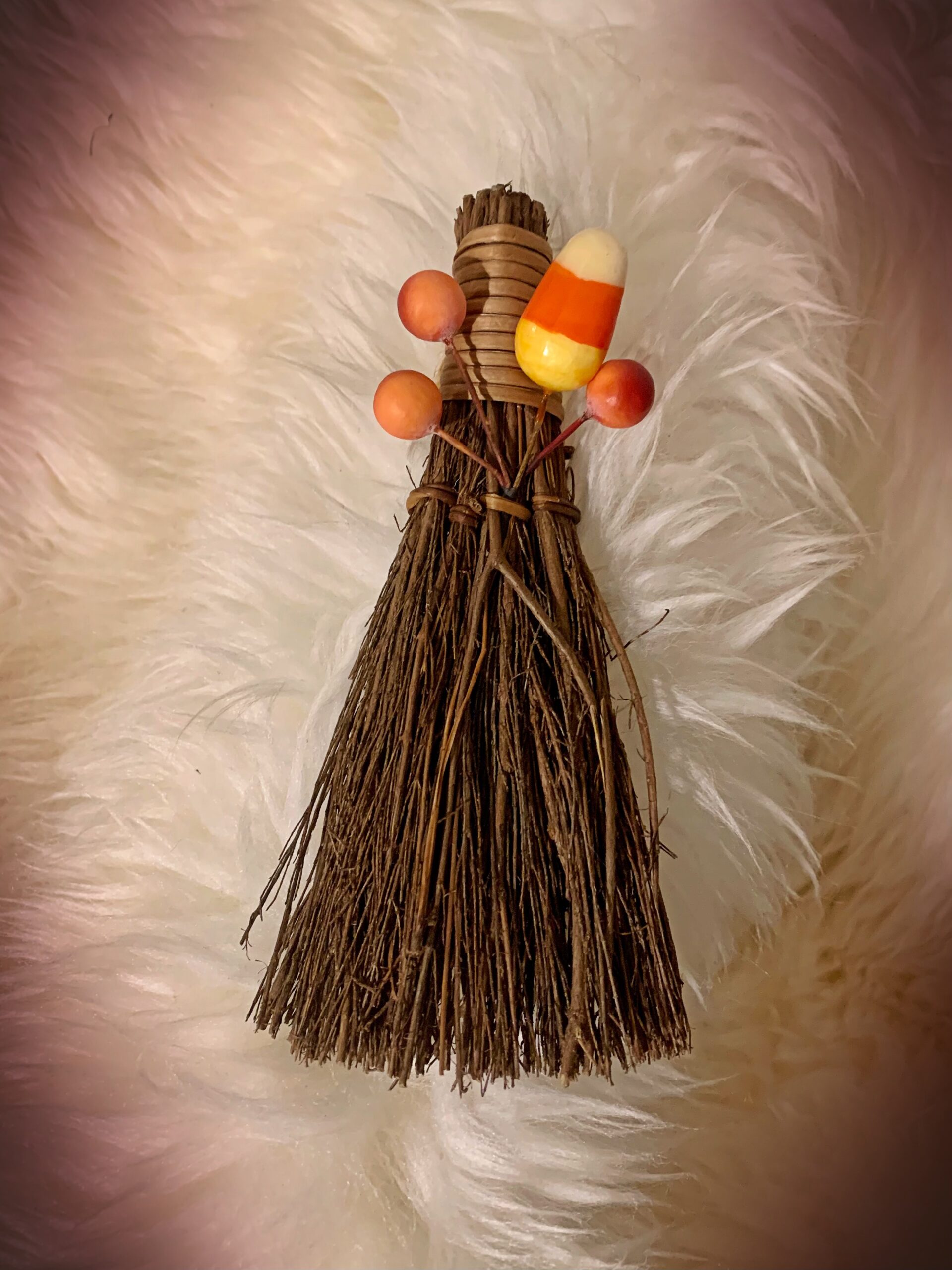 Candy Corn Smudge Broom and Altar Besom #2